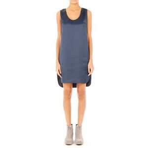 T by Alexander Wang Satin Football Tank Dress blue 4